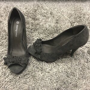 Charming Charlie Black Peep-Toe Heels